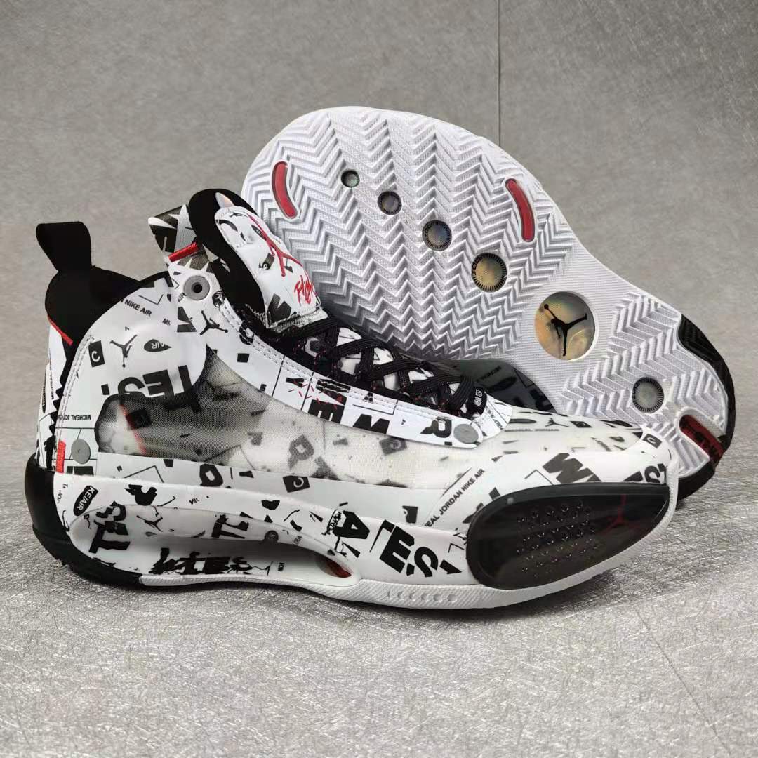 2019 Air Jordan 34 Graffiti White Black Red Shoes